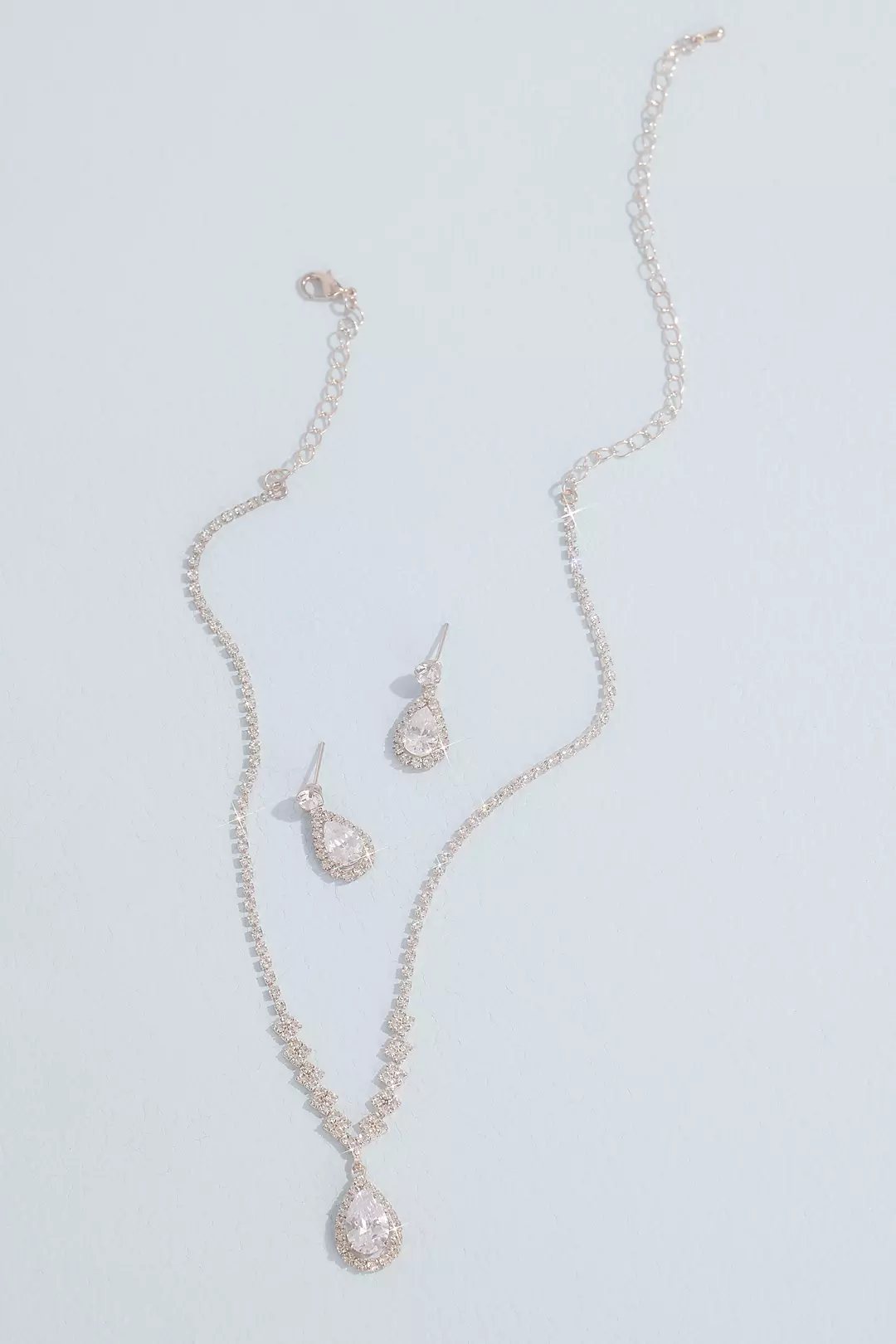 Teardrop Crystal Necklace and Earring Set | David's Bridal Teardrop Crystal Necklace and Earring Set | David's Bridal